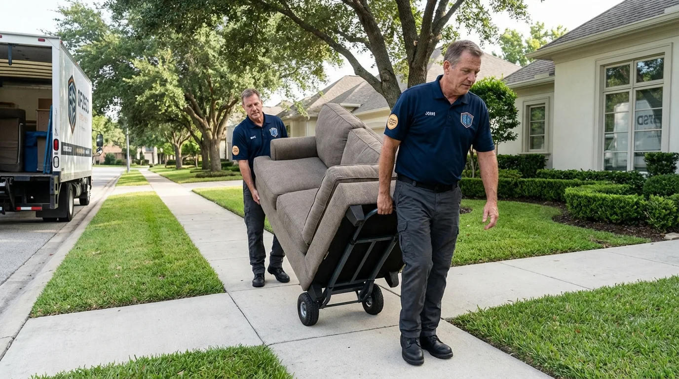 Local residential moving crew loading furniture in Sidney, IL